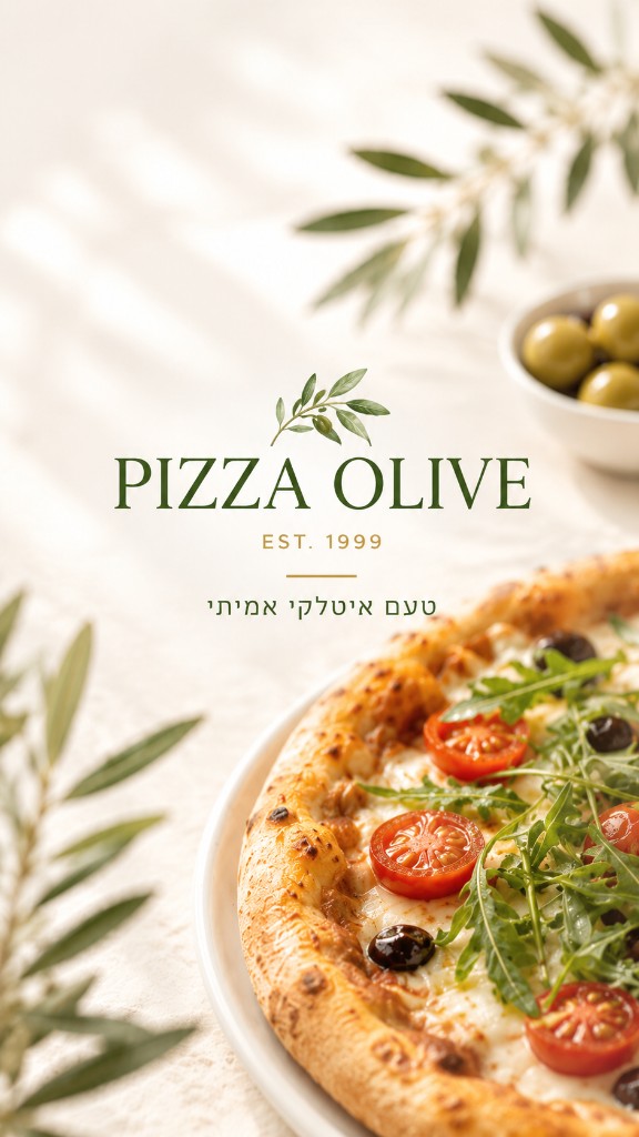 מסך אפליקציית Pizza Olive